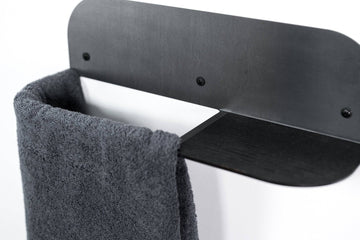 Handmade Steel & Wood Towel Holder – Stylish & Functional by Ewart Woods at www.brixbailey.com