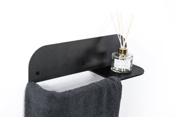 Handmade Steel & Wood Towel Holder – Stylish & Functional by Ewart Woods at www.brixbailey.com