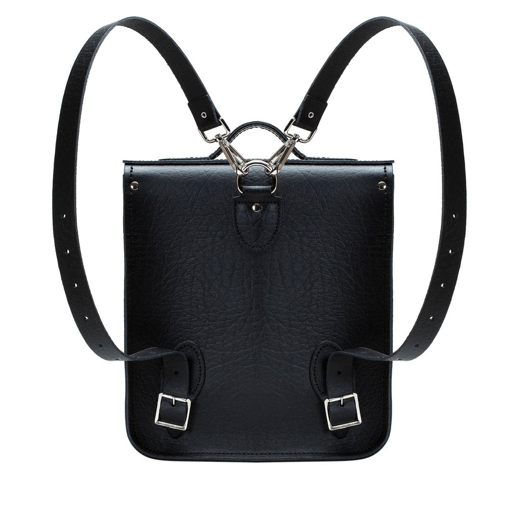 Handmade Leather City Backpack - Black Executive