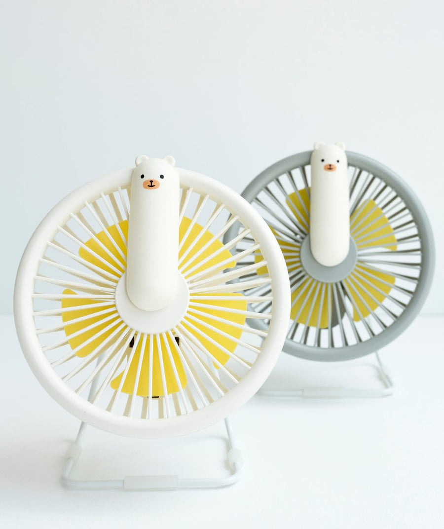 Portable Bear Fan with Night Light – Quiet & USB Rechargeable by Rabbit & Friends at brixbailey.com