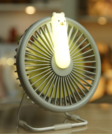 Portable Night Light Bear Fan – Whisper-Quiet with 3 Speeds by Rabbit & Friends at brixbailey.com