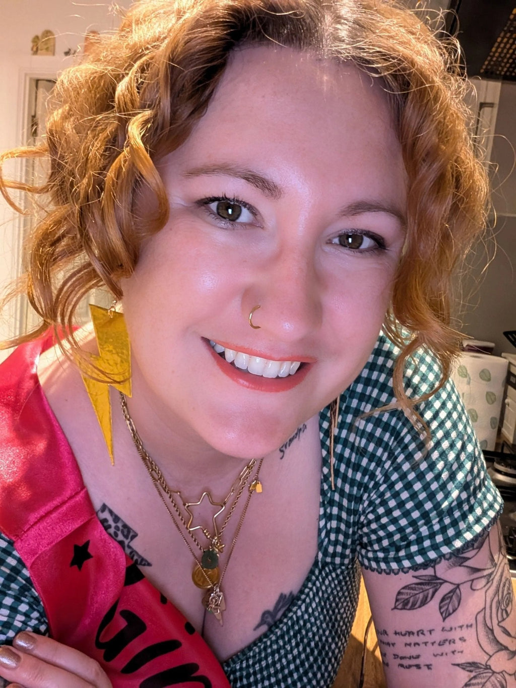 Extra large silver lightning bolt earrings