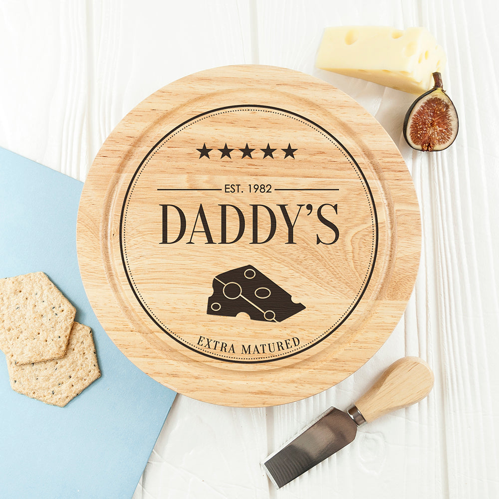 Personalised Extra Mature Round Cheese Board Set