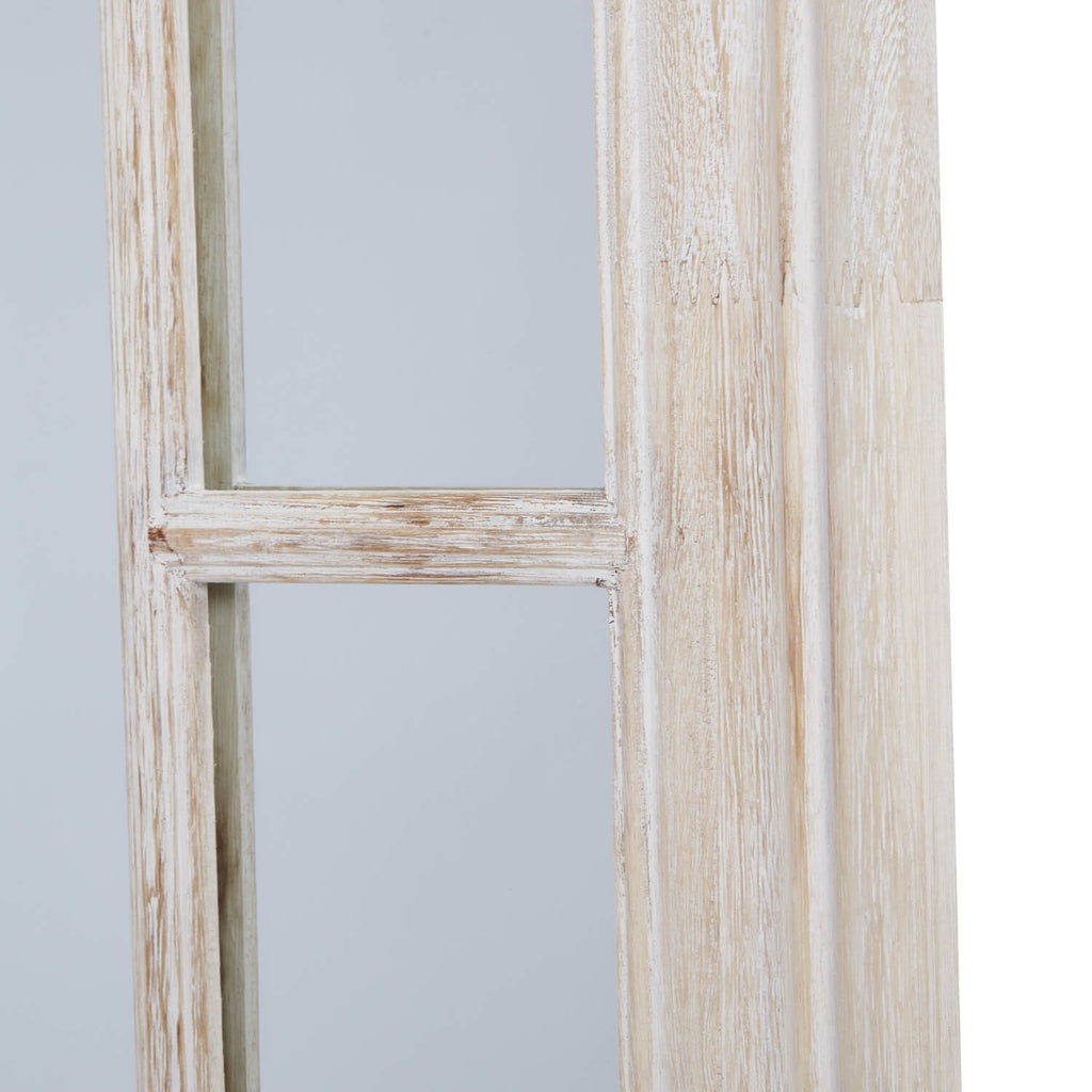 Handcrafted distressed wood window pane mirror, 150cm height, rustic brown finish for modern or traditional decor. by Sostter at brixbailey.com