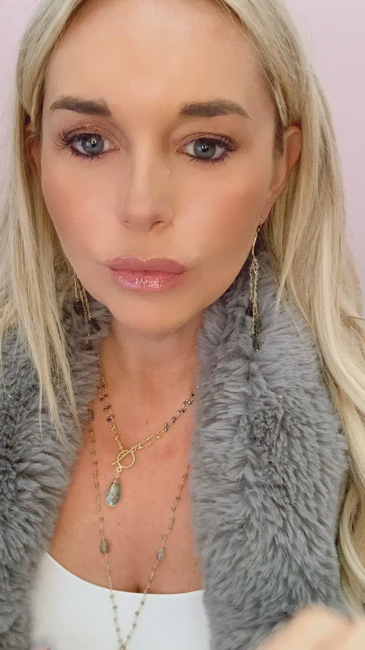 Diana Montecito Necklace in Labradorite with Drop