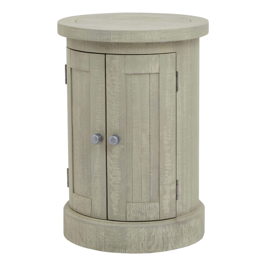 Handcrafted grey pine cupboard with weathered patina, compact 50x50cm size, solid wood storage for bedrooms or entryways. by Sostter at brixbailey.com