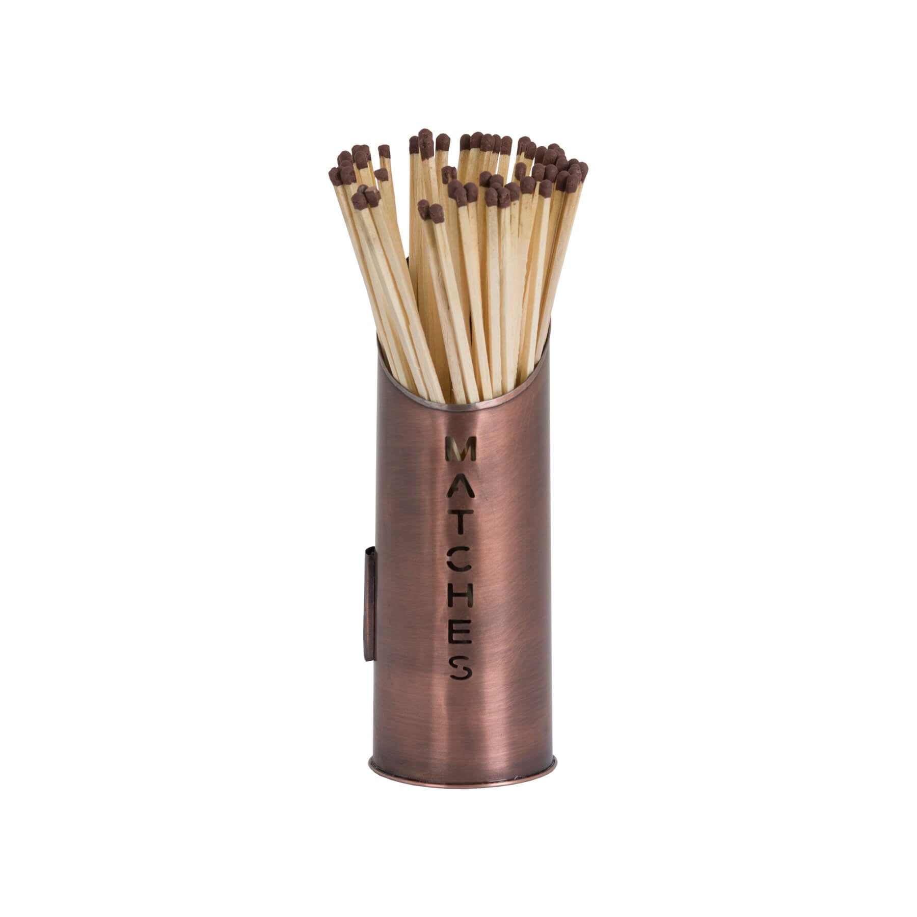 Copper log and kindling bucket set with match holder, rustic metal fireplace storage in elegant warm finish by sostter at brixbailey.com