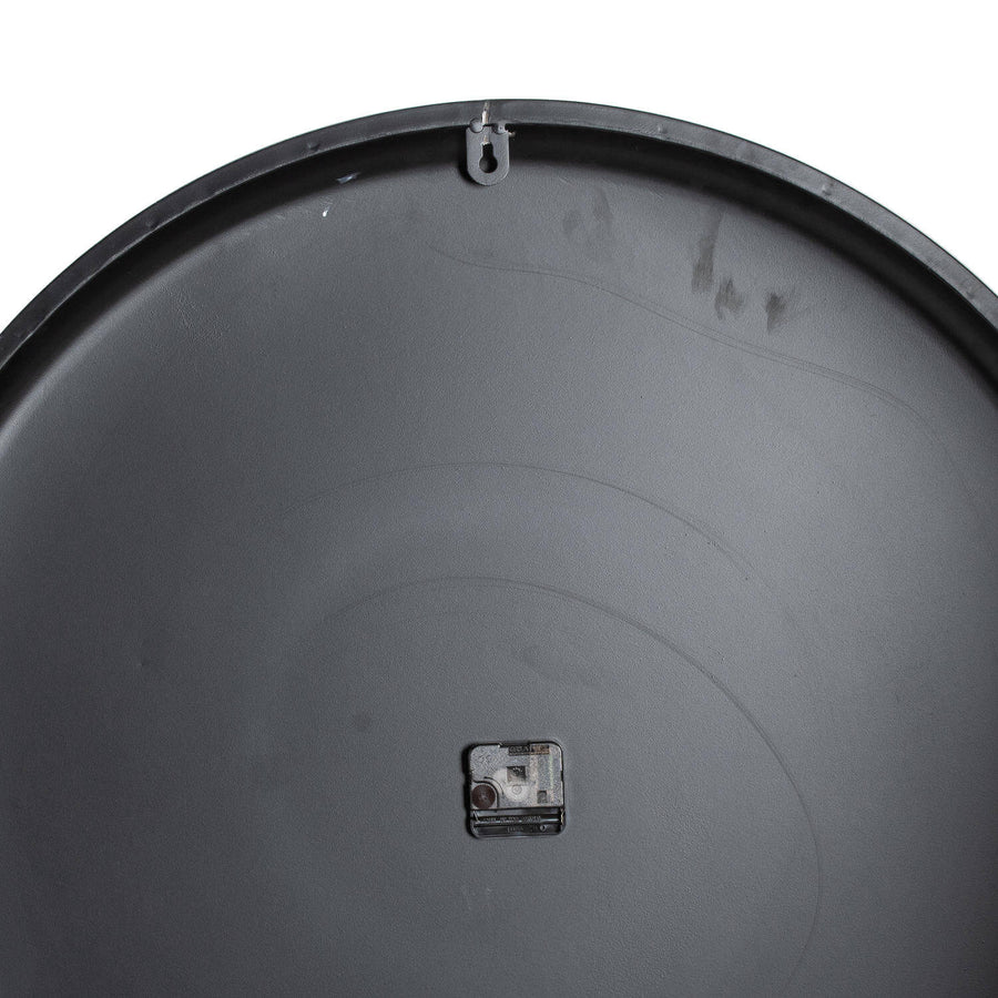 Large 80cm grey metal wall clock with minimalist design for modern or industrial decor by Sostter at brixbailey.com