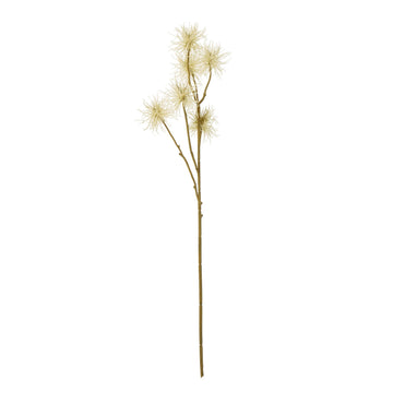 Golden artificial xanthium spray with lifelike cocklebur blooms, cream-colored petals, and realistic texture for home decor. by Sostter at brixbailey.com