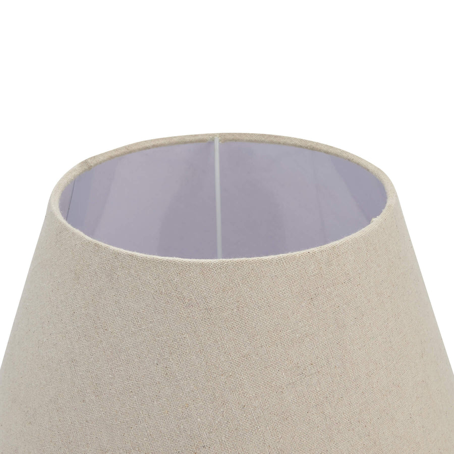Handcrafted Incia table lamp with grey-washed wood base and neutral linen shade, 51cm tall for ambient lighting. by Sostter at brixbailey.com