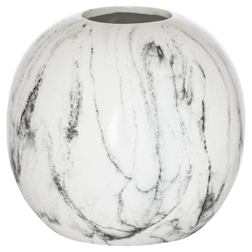 Hand-dipped ceramic vase with white marble veining, modern home decor for floral arrangements, 23cm tall. by Sostter at brixbailey.com