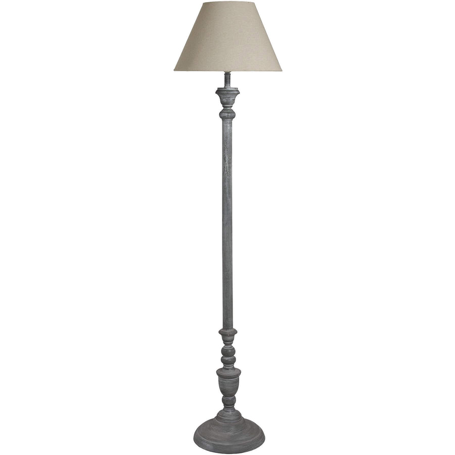 Ithaca Floor Lamp with carved wood base and linen shade in warm beige, 155cm tall  

**  
- **Keywords included:** Ithaca Floor Lamp, carved wood, linen shade, warm beige  
- **Clear description:** Visually conveys the lamp's design, materials, and color  
- **SEO & accessibility optimized:** Concise, descriptive, avoids redundancy by Sostter at brixbailey.com