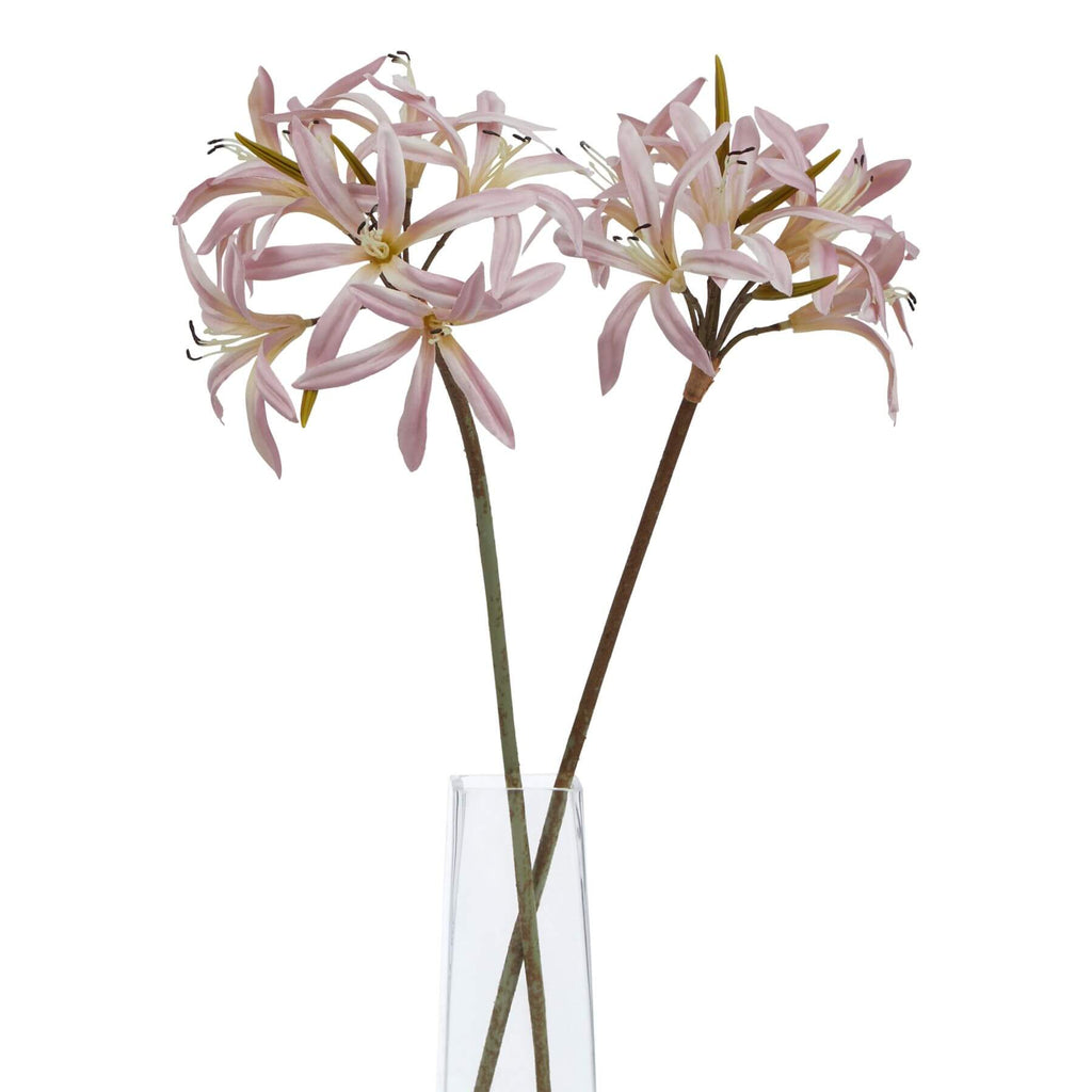 Soft pink artificial lily stem, 61cm tall with ultra-realistic petals, perfect for home decor or floral arrangements by Sostter at brixbailey.com