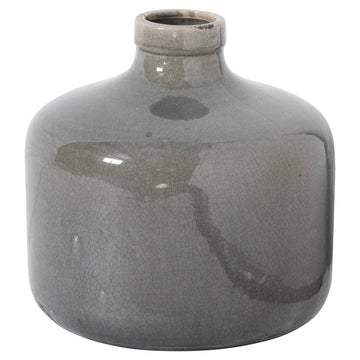 Handcrafted grey ceramic vase with organic form and artisanal glaze, part of the premium Garda collection for modern interiors. by Sostter at brixbailey.com