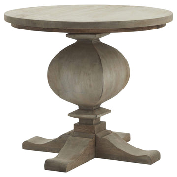 Copgrove 1-drawer side table in bleached hardwood with black iron handles, French-inspired pedestal base by Sostter at brixbailey.com