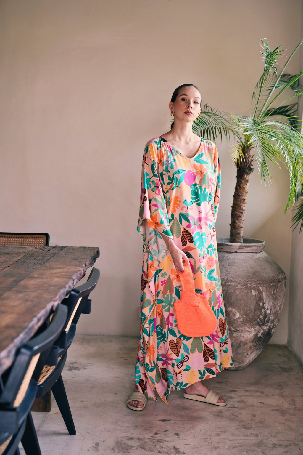 Orange Knit Clutch Handbag