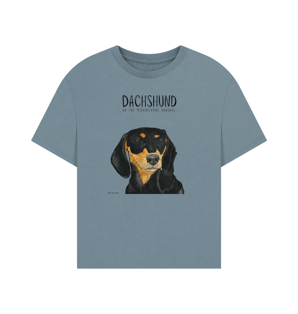 Charming & Cozy: The Black & Tan Dachshund Women's Relaxed Fit T-Shirt