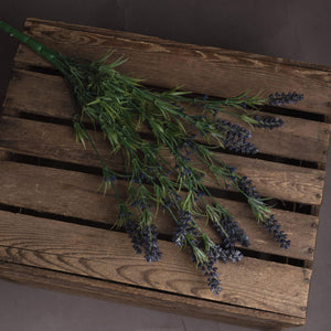 Lifelike Provence-style lavender bouquet with 12 purple blooms, made of premium plastic for lasting beauty by Sostter at brixbailey.com