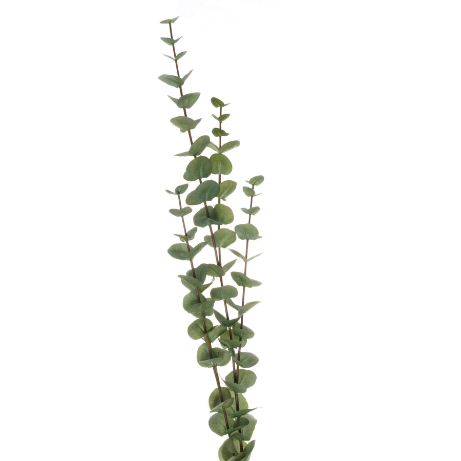 Lush faux eucalyptus stem, 43-inch hyper-realistic green foliage for home decor or holiday arrangements by Hill Interiors at brixbailey.com