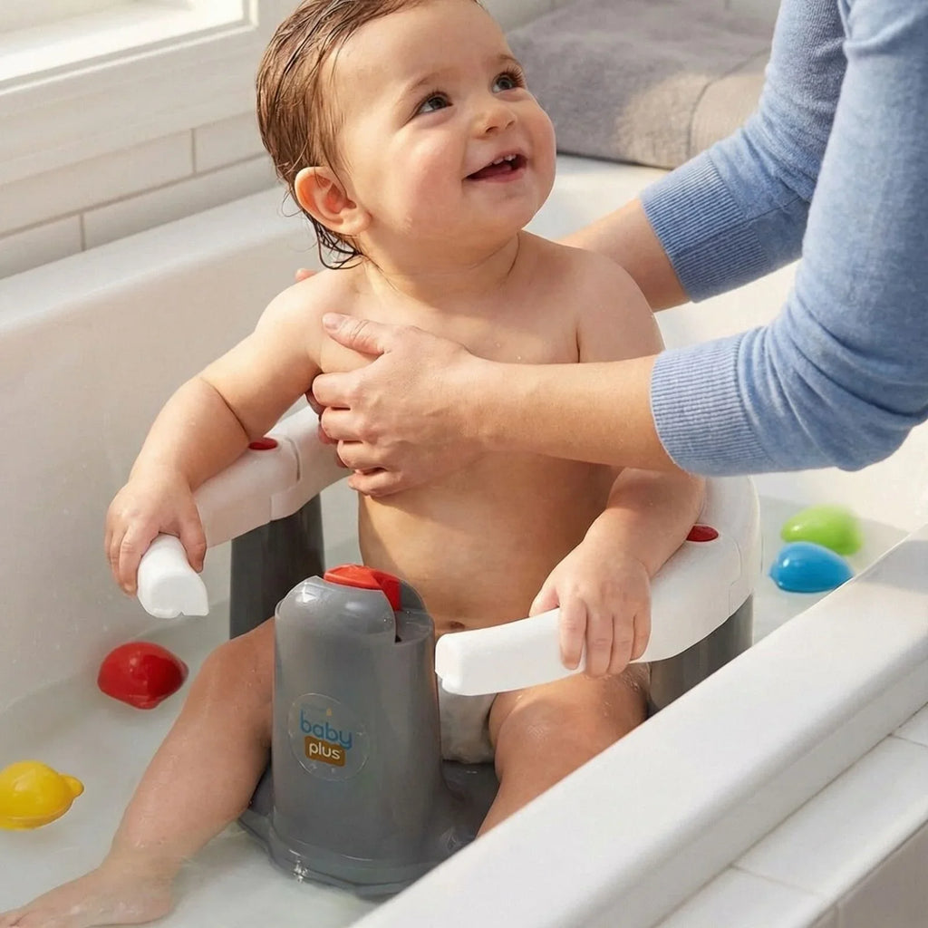 Bath Seat with 8 Colourful Bath Toys for Baby 6+ Months
