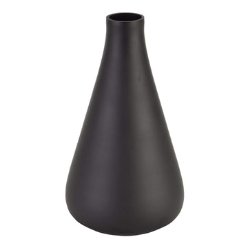 Hand-blown matte black glass vase, minimalist slender design for modern floral arrangements or standalone decor. by Sostter at brixbailey.com