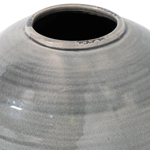 Handcrafted ceramic vase with distressed grey glaze, textured artisan finish, 28cm height, modern home decor accent. by sostter at brixbailey.com