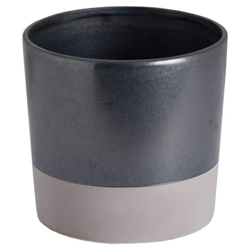 Modern metallic grey ceramic cube planter, 16cm minimalist design for home decor by Sostter at brixbailey.com