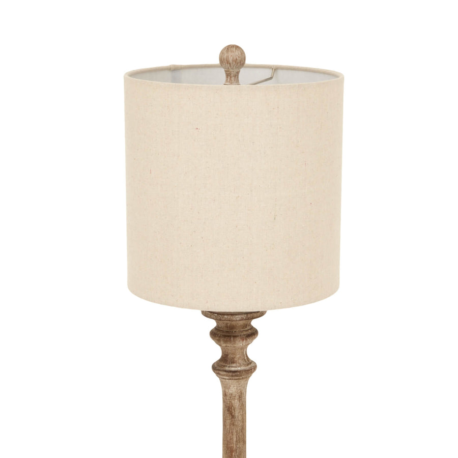 Brown Amalfi table lamp with metallic finish and linen shade for elegant ambient lighting by Sostter at brixbailey.com