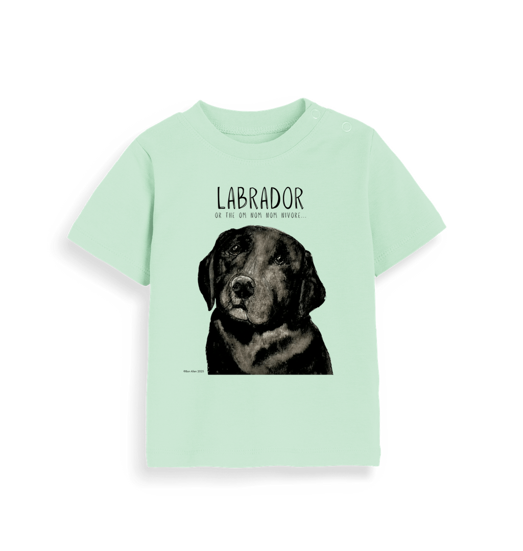 Tiny Tummy, Big Appetite – Baby’s First Black Labrador Tee