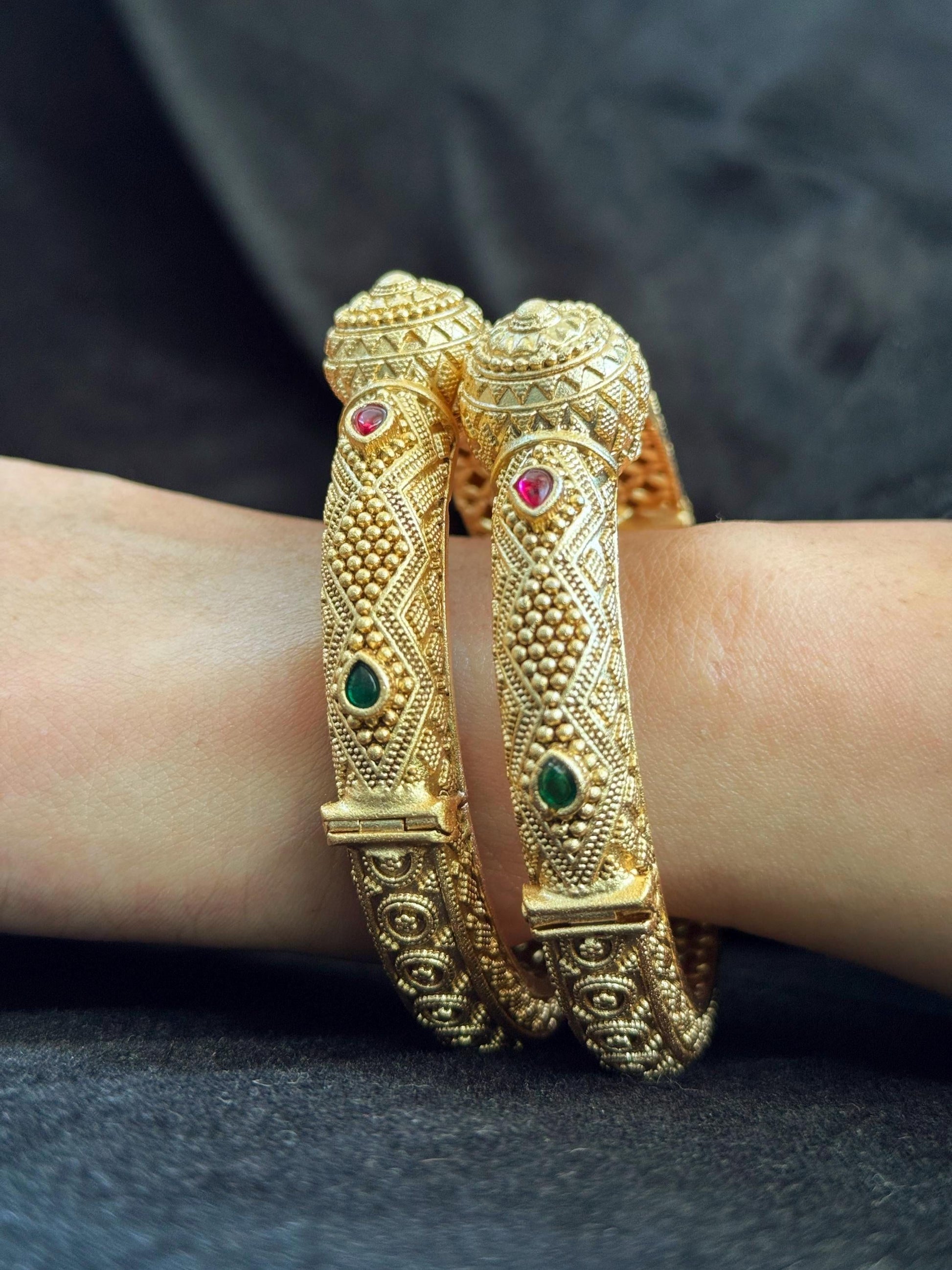 Rajasthani Shield Kada - Chunky openable kada.