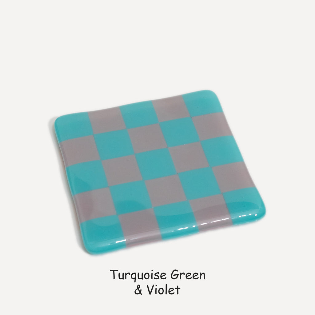 10cm Chequered Dual Colour Coaster - Oceanside Collection