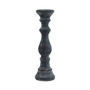 Grey ceramic column candle holder with matte glaze, 40cm tall, inspired by classical architecture by Sostter at brixbailey.com