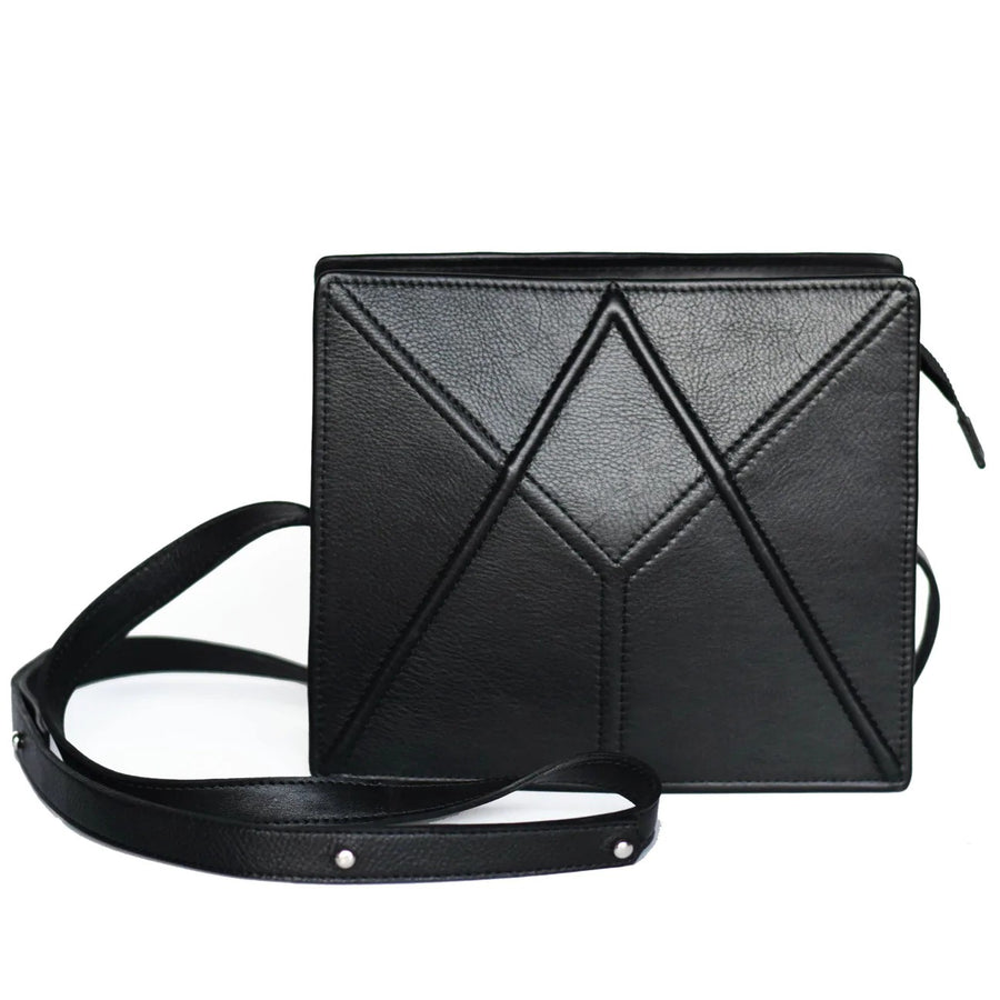 Handcrafted FACET Shoulder Bag – Quality Spanish Leather by Gerda Retter Design at www.brixbailey.com