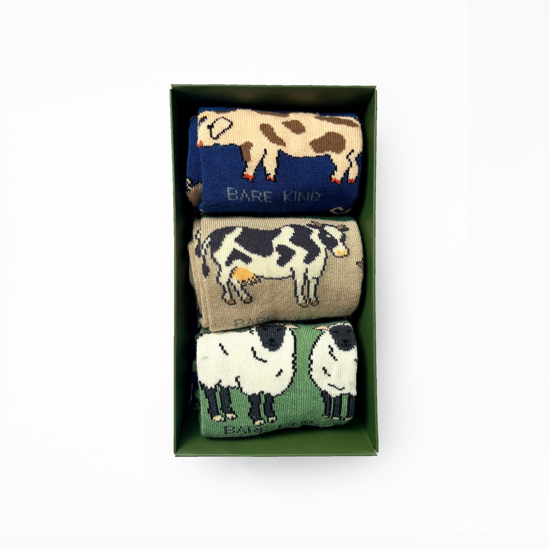 Farm Animals Bamboo Socks Gift Box of 3