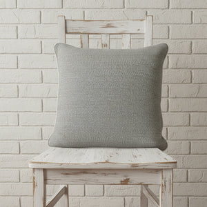 Grey herringbone wool cushion with piped edges, 45cm x 45cm, artisan-crafted for elegant home decor by sostter at brixbailey.com