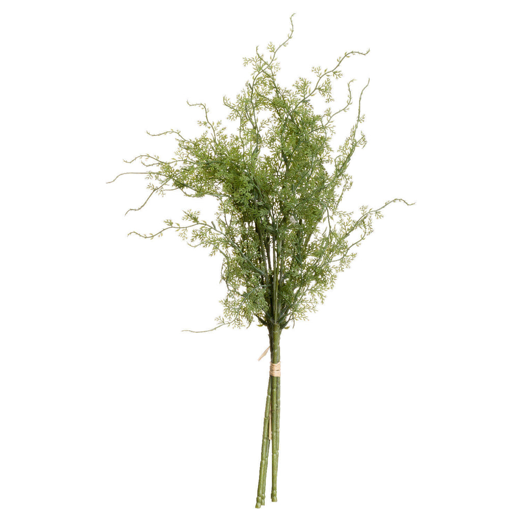 Lush artificial asparagus fern bunch with feathery green fronds, perfect for home decor by Sostter at brixbailey.com