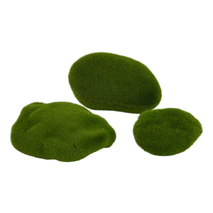 Handcrafted faux moss set with natural green tones, three textured pieces for organic decor  by sostter at brixbailey.com