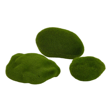 Handcrafted faux moss set with natural green tones, three textured pieces for organic decor  by Sostter at brixbailey.com