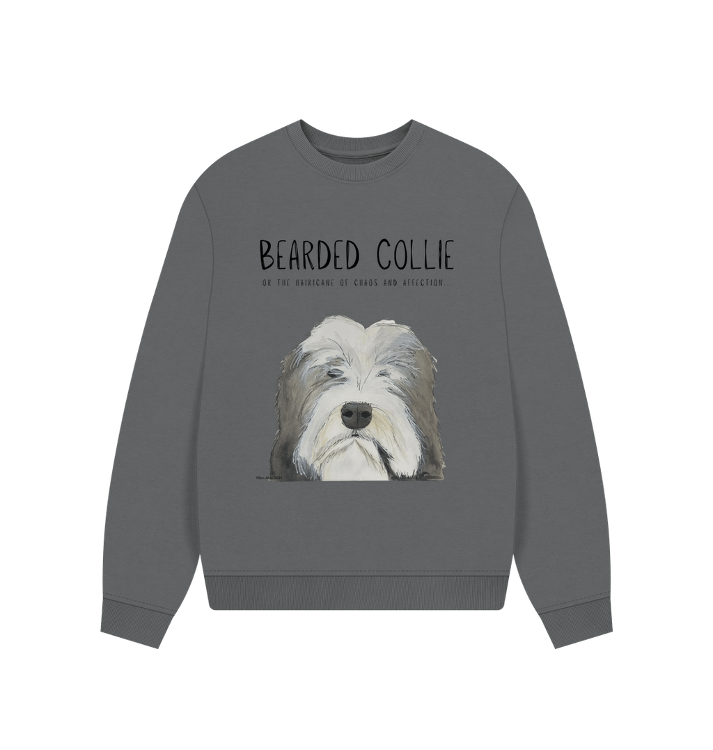 Hairicane of Cozy Chaos – Bearded Collie Oversized Sweatshirt