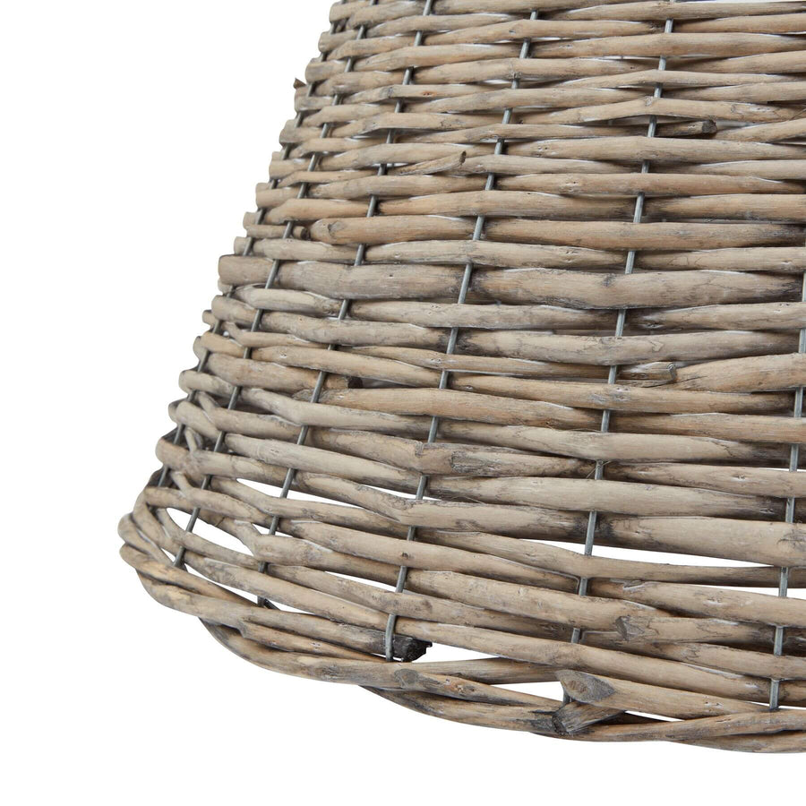 Handcrafted wicker Christmas tree base concealer in rich brown, 55cm wide, with natural textured weave for elegant holiday decor. by Sostter at brixbailey.com