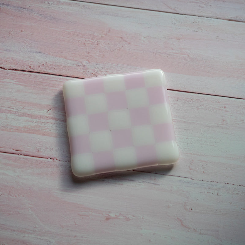 10cm Chequered White/Colour Coaster - Bullseye Collection