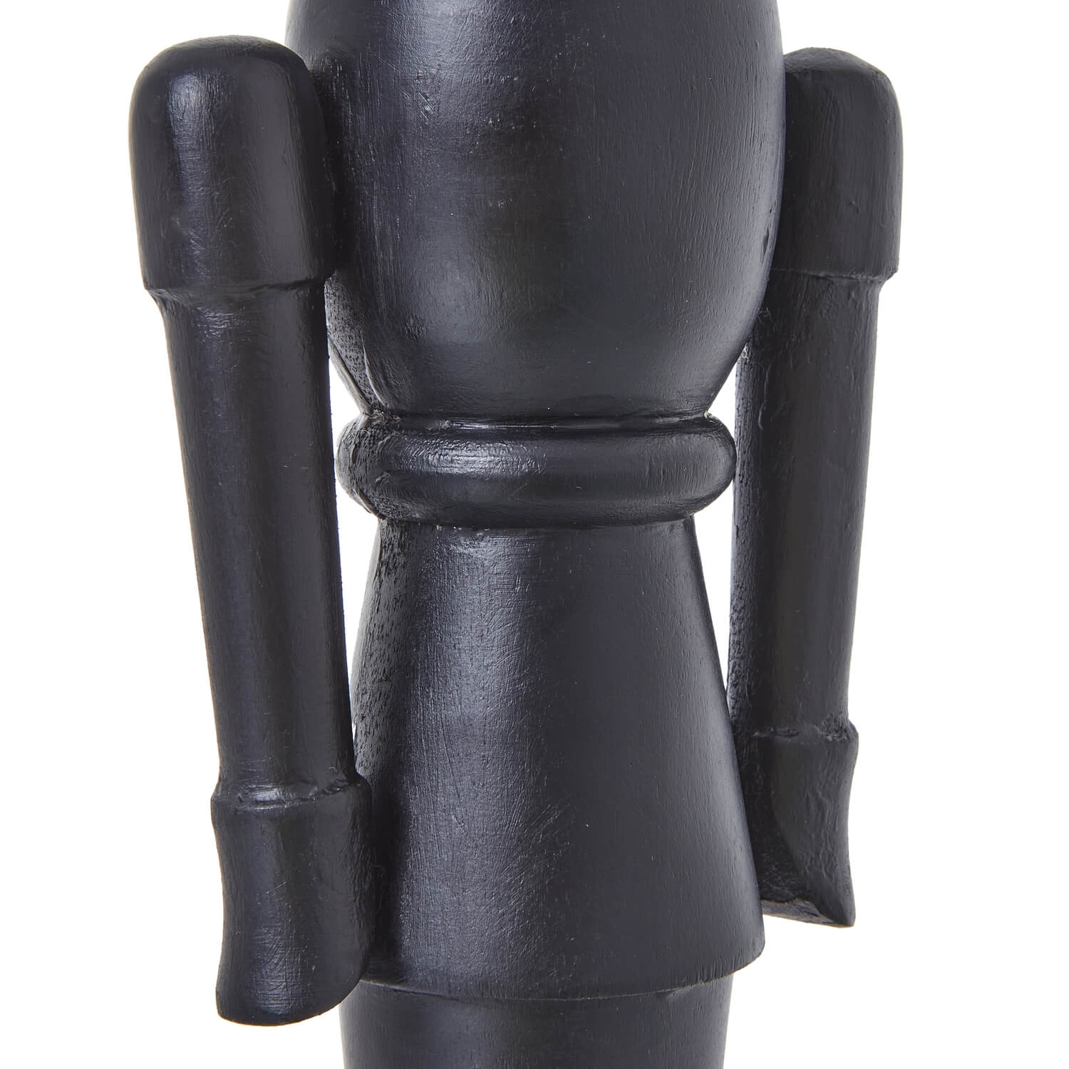 Black wooden Nordic nutcracker with minimalist design, 50cm tall, for modern Christmas decor by Sostter at brixbailey.com