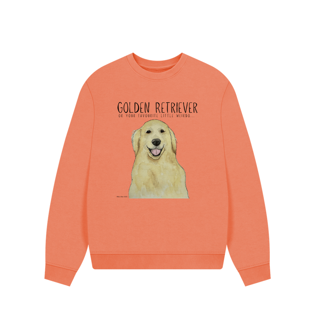 Golden Retriever Vibes: Sustainable Women's Oversized Sweatshirt