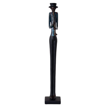 Standing jazz trumpeter sculpture, hand-painted bronze resin figurine, 60cm tall with lifelike details by Sostter at brixbailey.com