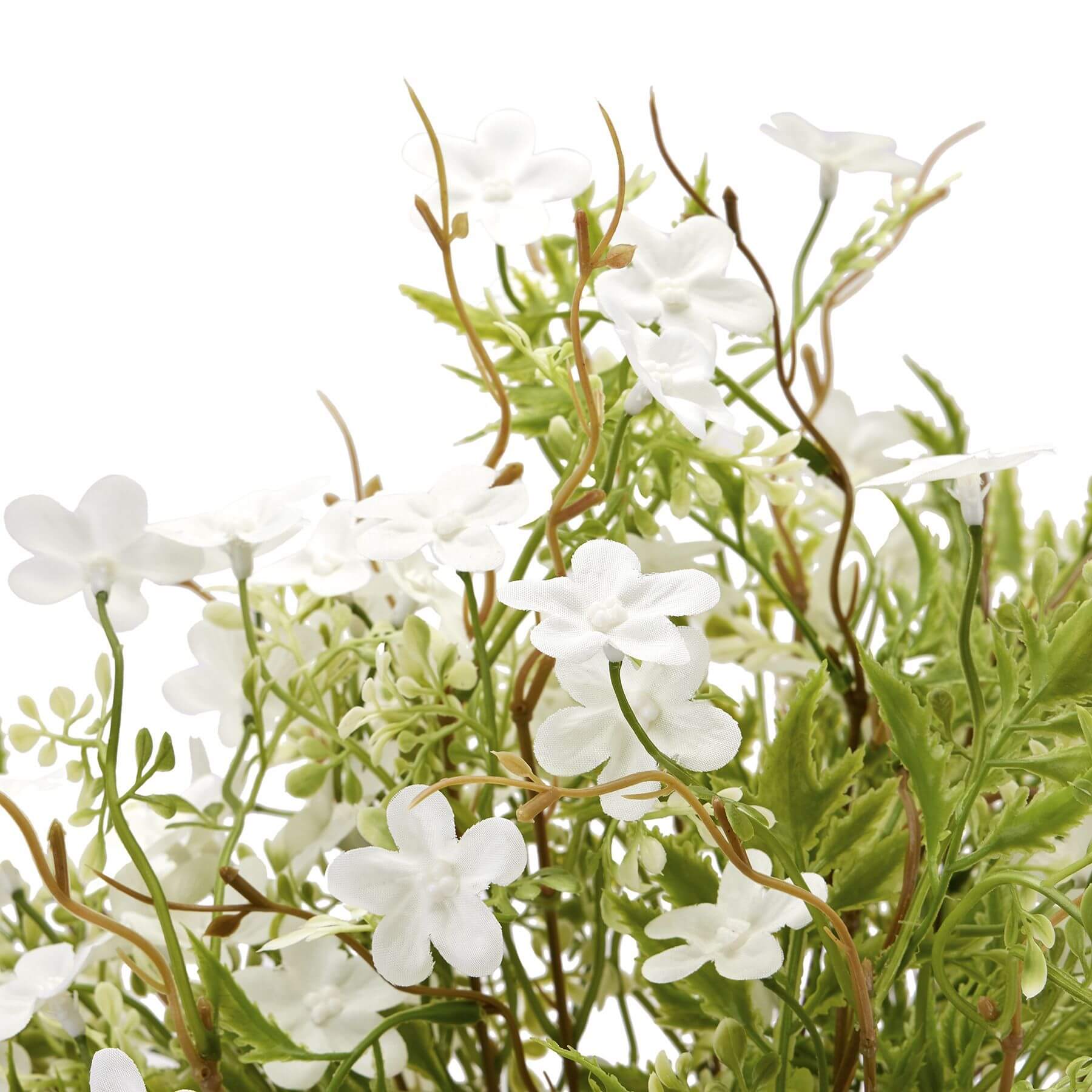 Lifelike white artificial bellflower with green stems, perfect for farmhouse or minimalist decor in a vase by Sostter at brixbailey.com