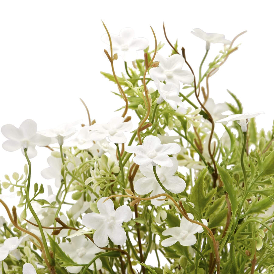 Lifelike white artificial bellflower with green stems, perfect for farmhouse or minimalist decor in a vase by Sostter at brixbailey.com