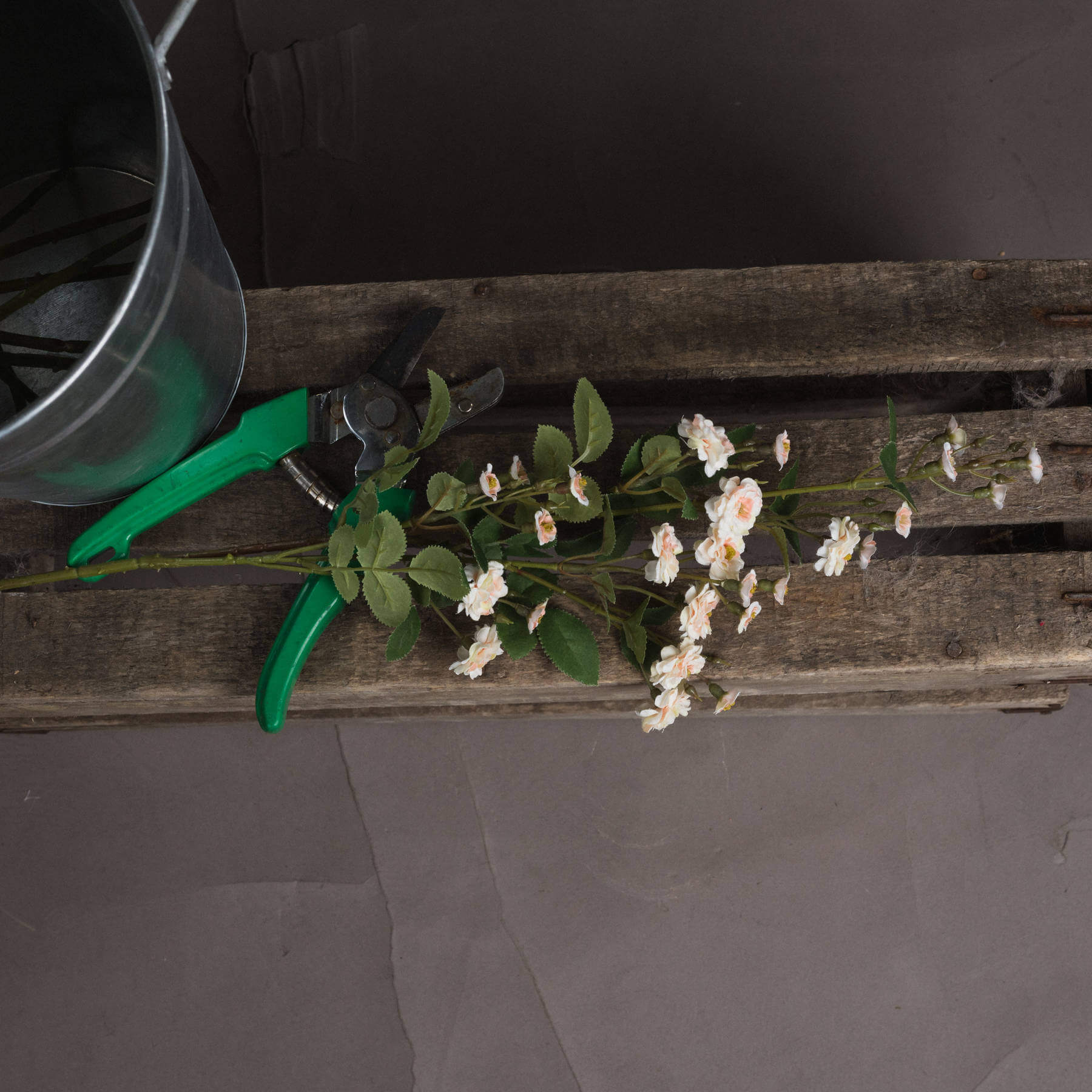 Lifelike cream artificial rose spray with realistic petals, perfect for floral arrangements or minimalist decor by Sostter at brixbailey.com