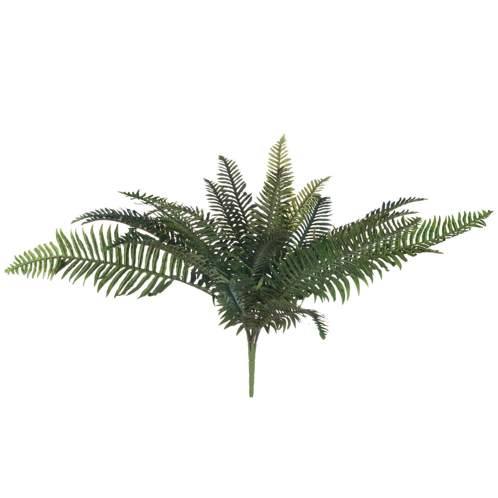 Lifelike artificial fern bunch with cascading foliage, true forest green color, and UV-resistant materials for lasting vibrancy. by Sostter at brixbailey.com