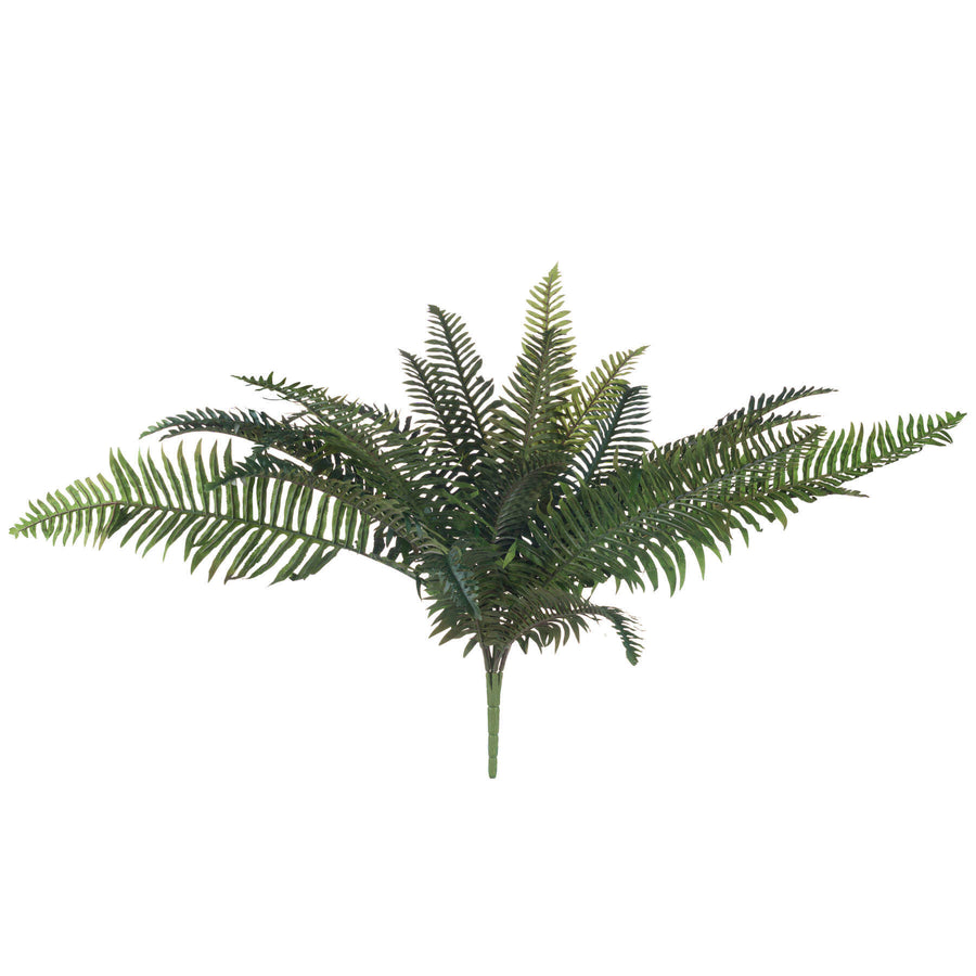 Lifelike artificial fern bunch with cascading foliage, true forest green color, and UV-resistant materials for lasting vibrancy. by Sostter at brixbailey.com