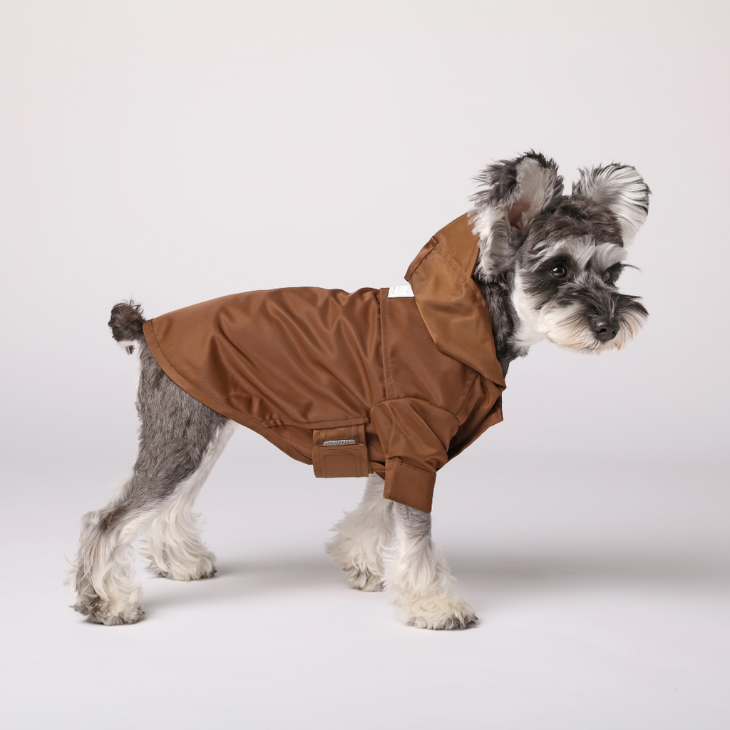 Tribeca Adjustable Velcro Raincoat in Chocolate